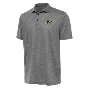 Men's Antigua Black/White Purdue Boilermakers Rings Polo