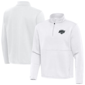 Men's Antigua White Los Angeles Kings Twist Quarter-Zip Pullover Jacket