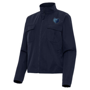Women's Antigua  Navy Memphis Grizzlies Even Par Full-Zip Jacket