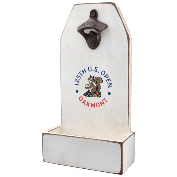 2025 U.S. Open White Bottle Opener with Catch Box