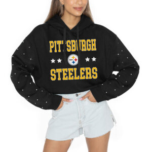 Women's Gameday Couture Black Pittsburgh Steelers Like A Star Scrunch Waist Pullover Hoodie