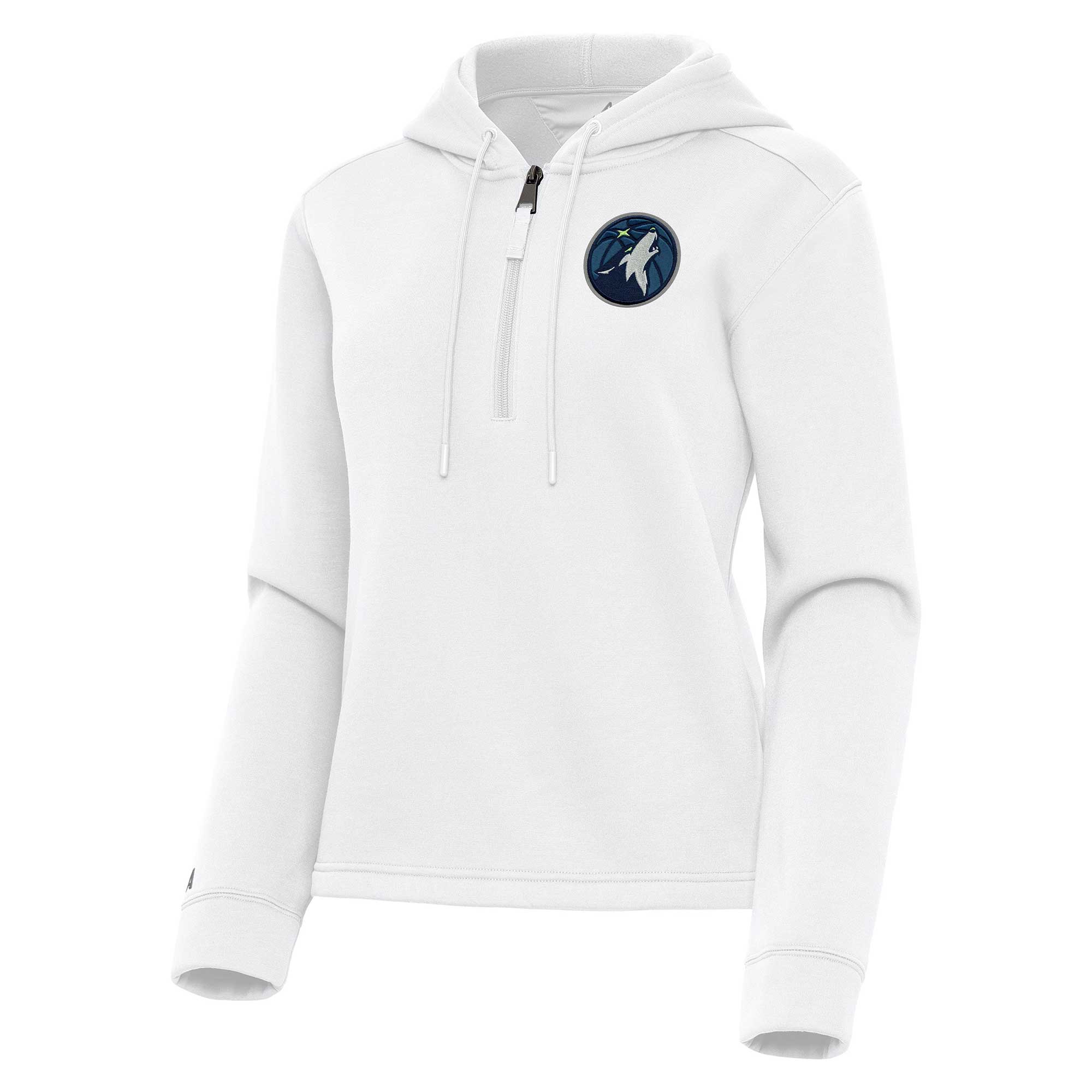 Women's Antigua White Minnesota Timberwolves Contemporary Quarter-Zip Hoodie