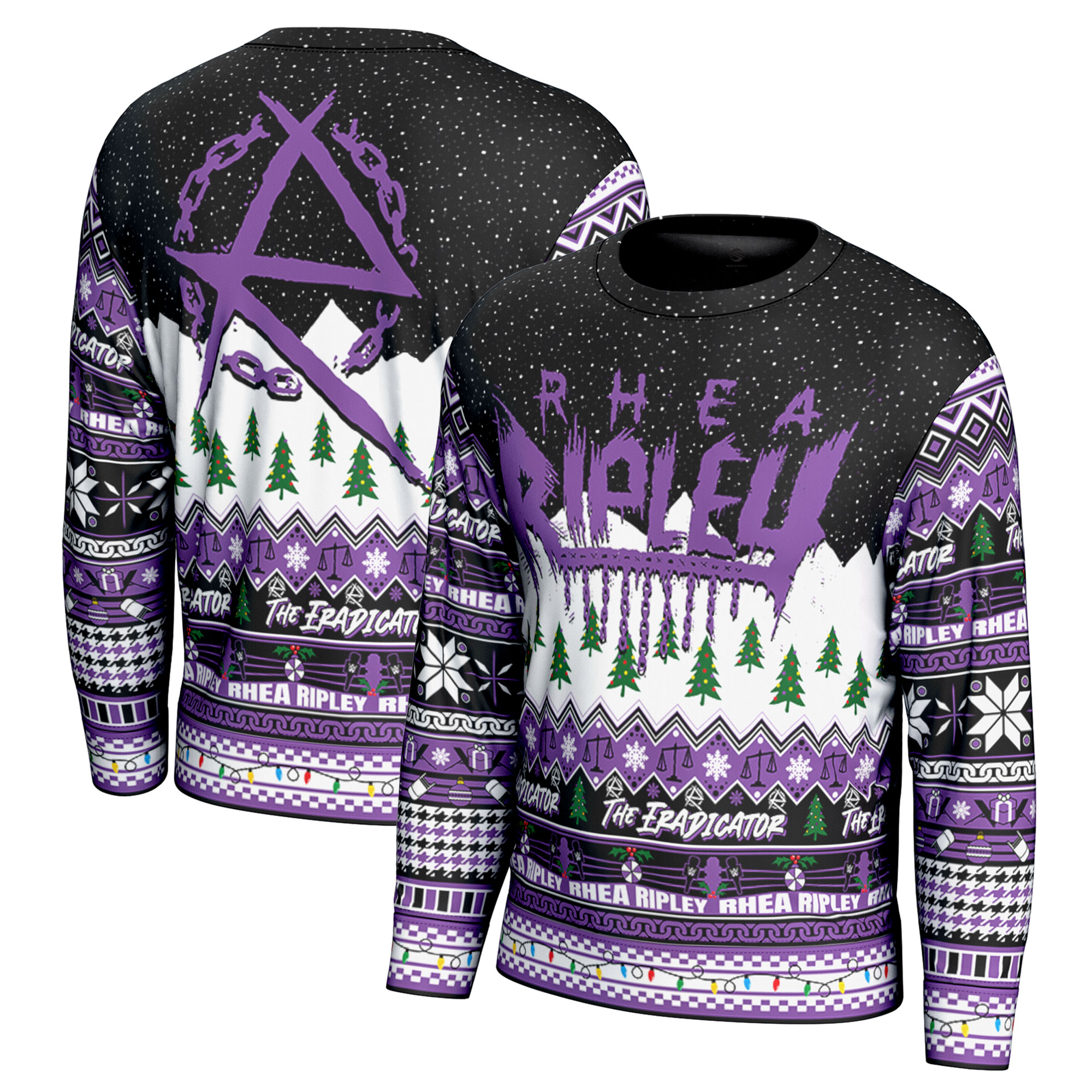 Men's ProSphere Black Rhea Ripley Holiday Sweater