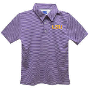 Toddler Vive La Fete Purple LSU Tigers Pencil Stripe Polo