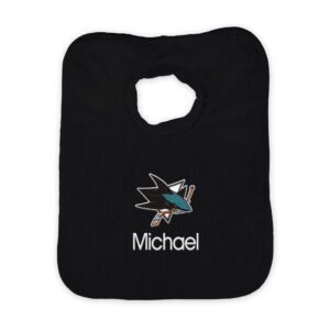 Infant Black San Jose Sharks Personalized Bib