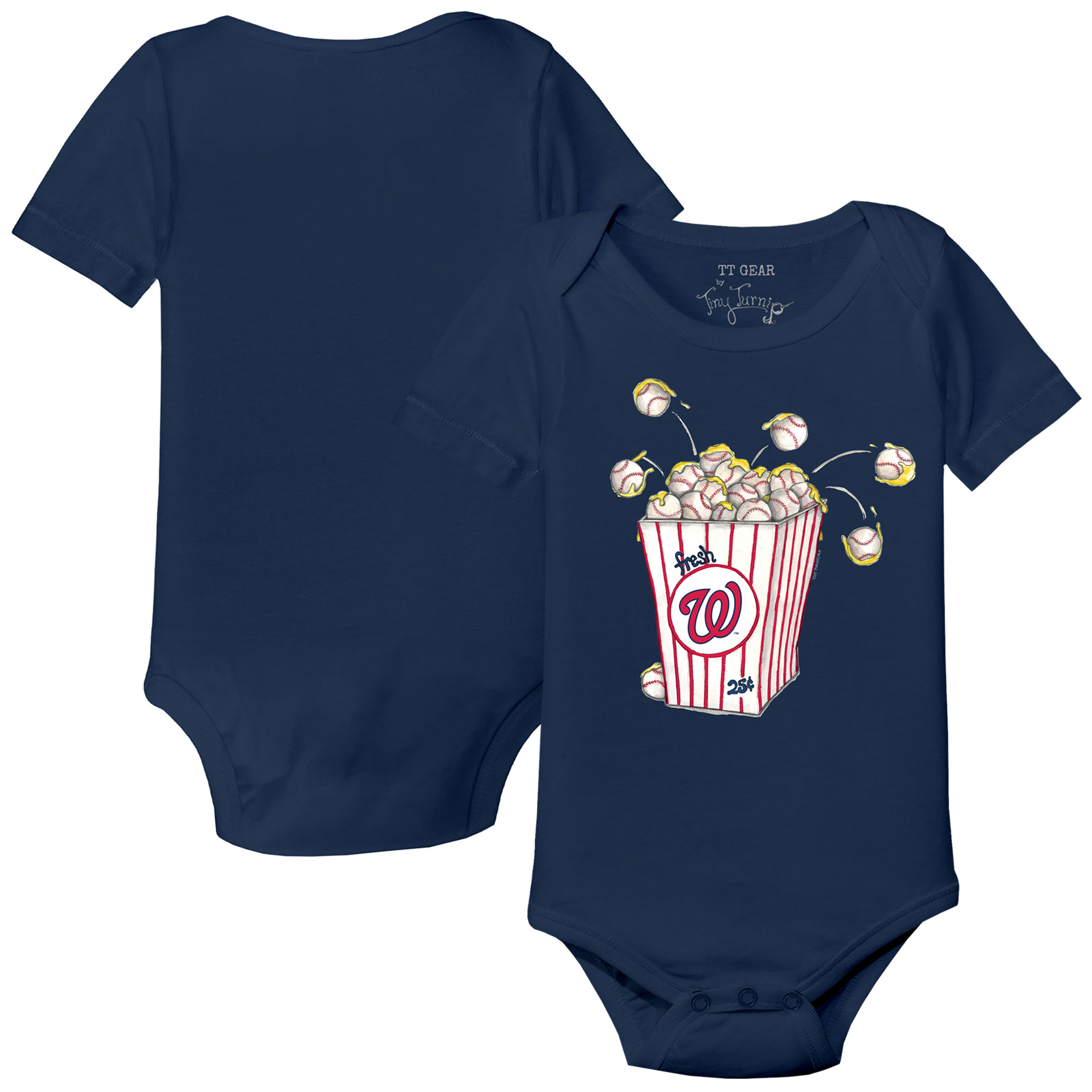 Infant Tiny Turnip Navy Washington Nationals Popcorn Bodysuit