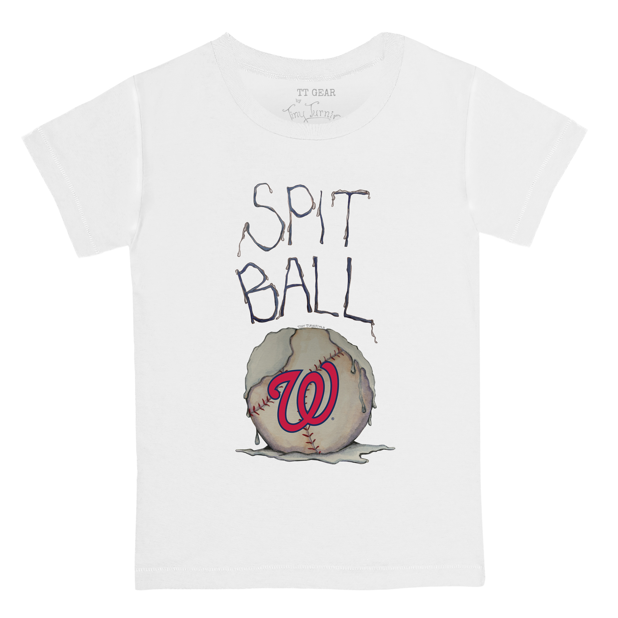 Toddler Tiny Turnip White Washington Nationals Spit Ball T-Shirt - Image 6