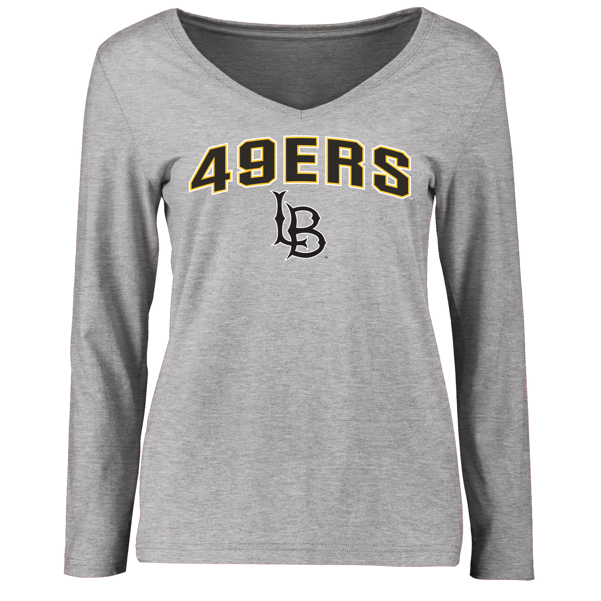 Women's Ash Cal State Long Beach The Beach Proud Mascot Long Sleeve T-Shirt - Image 2