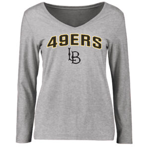 Women's Ash Cal State Long Beach The Beach Proud Mascot Long Sleeve T-Shirt