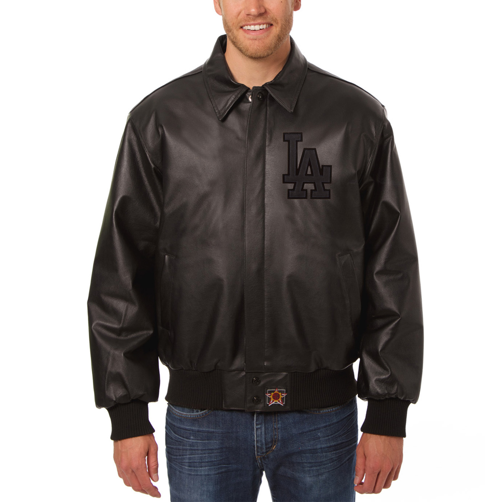 Men's JH Design Black Los Angeles Dodgers Tonal Leather Jacket