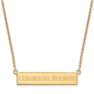 Women's Colorado Rockies Gold-Plated Sterling Silver Small Bar Necklace