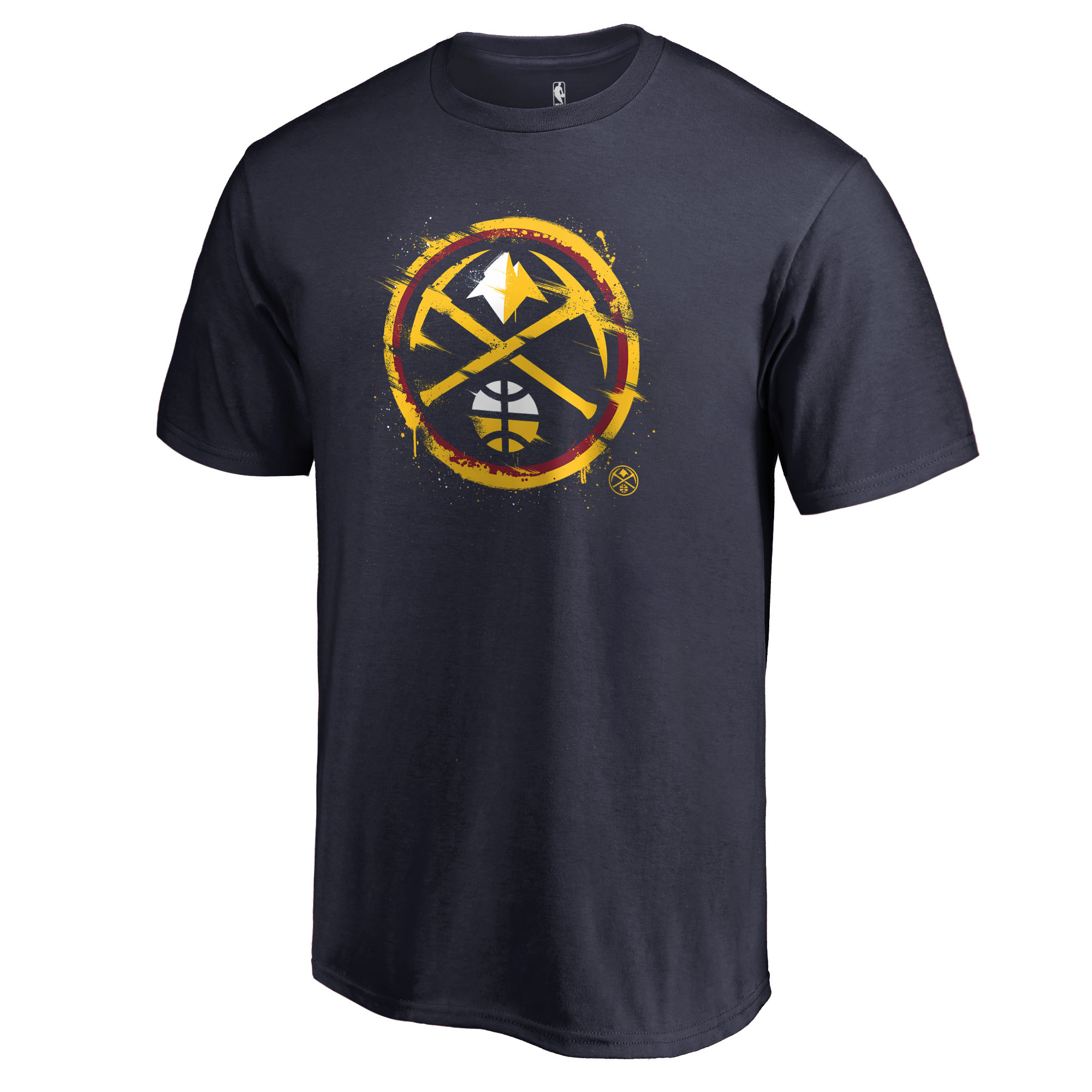 Men's Navy Denver Nuggets Splatter Logo T-Shirt