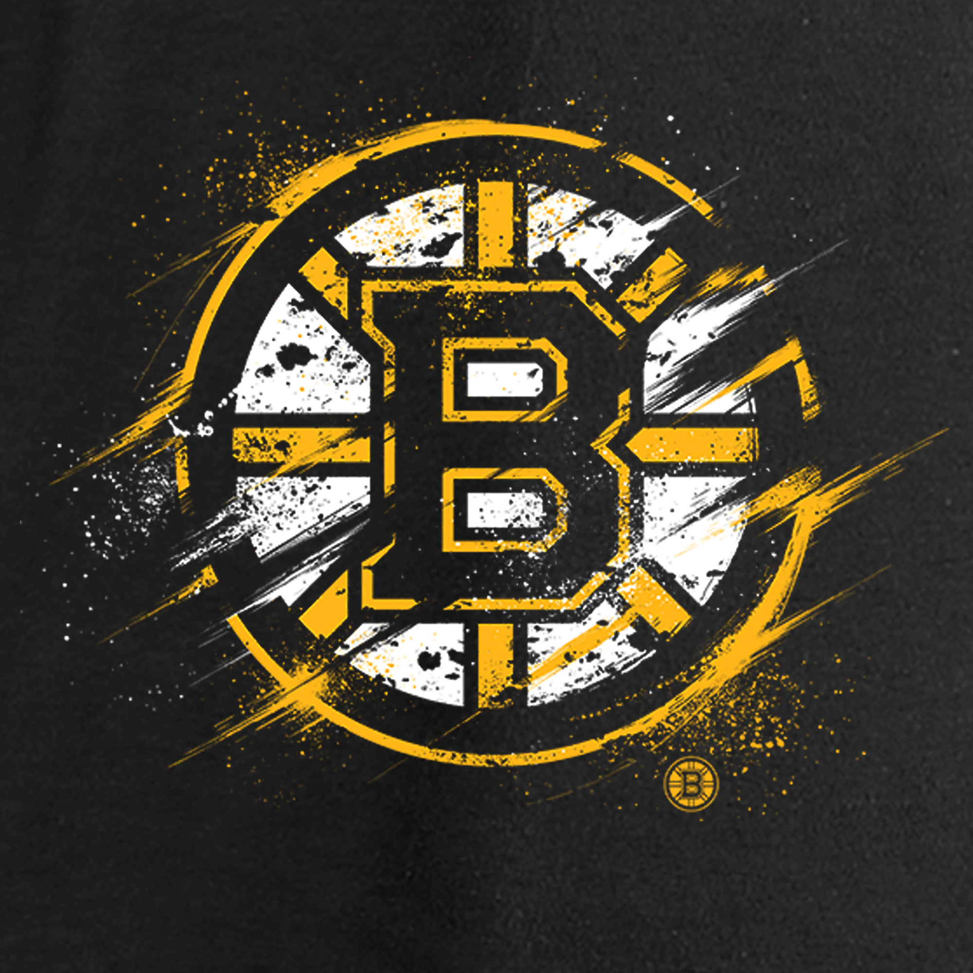 Women's Black Boston Bruins Splatter Logo V-Neck Long Sleeve T-Shirt - Image 8
