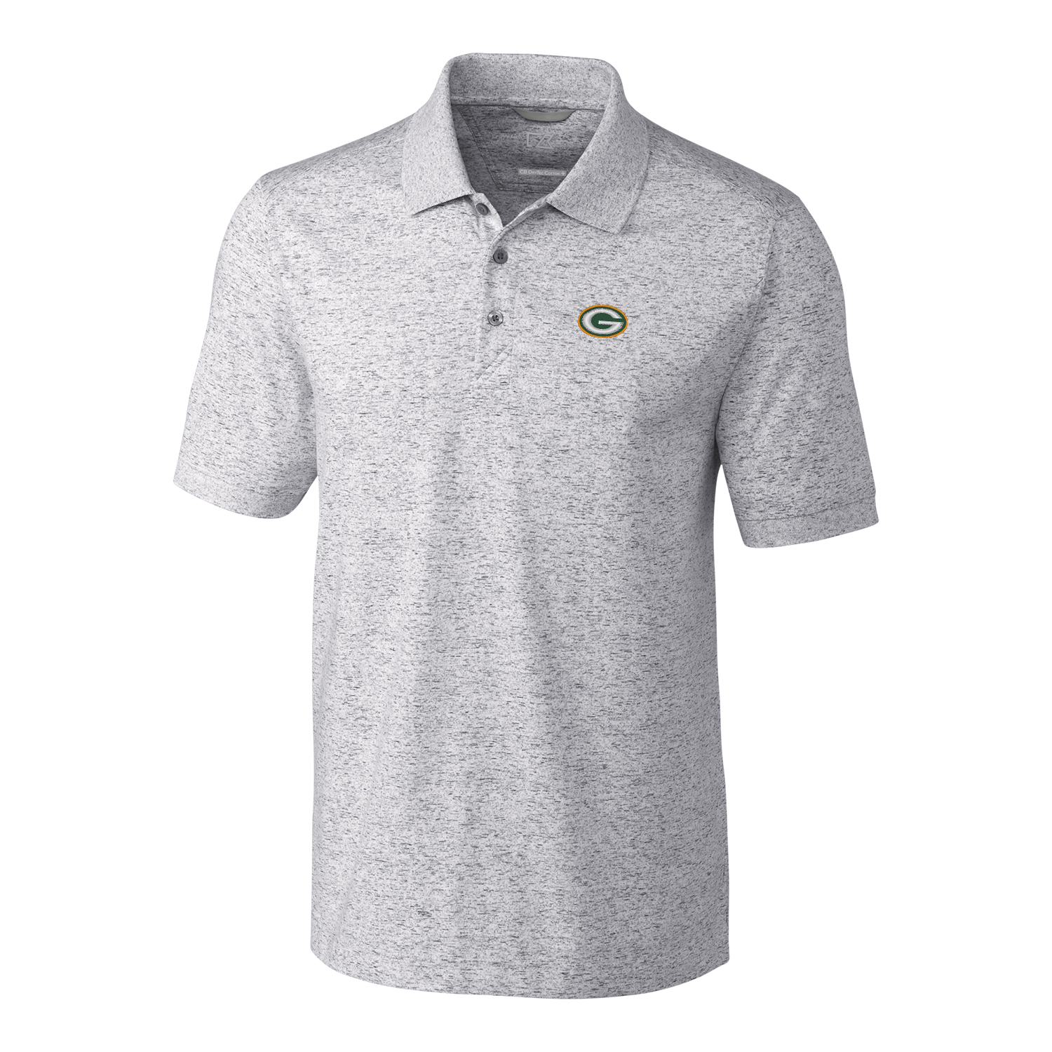 Men's Cutter & Buck Heather Gray Green Bay Packers Big & Tall Space Dye Advantage Polo