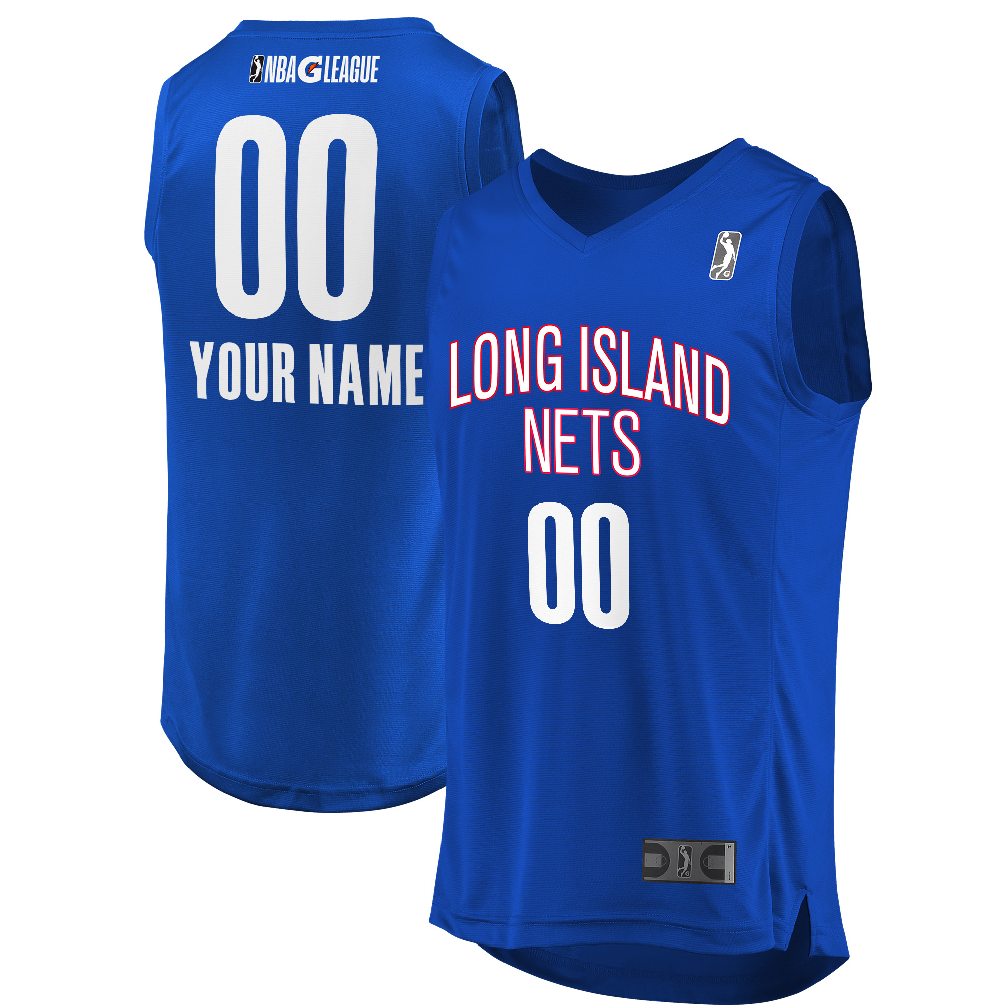 Youth Fanatics Blue Long Island Nets Replica Custom Jersey - Image 5
