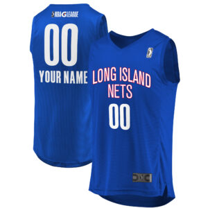 Youth Fanatics Blue Long Island Nets Replica Custom Jersey