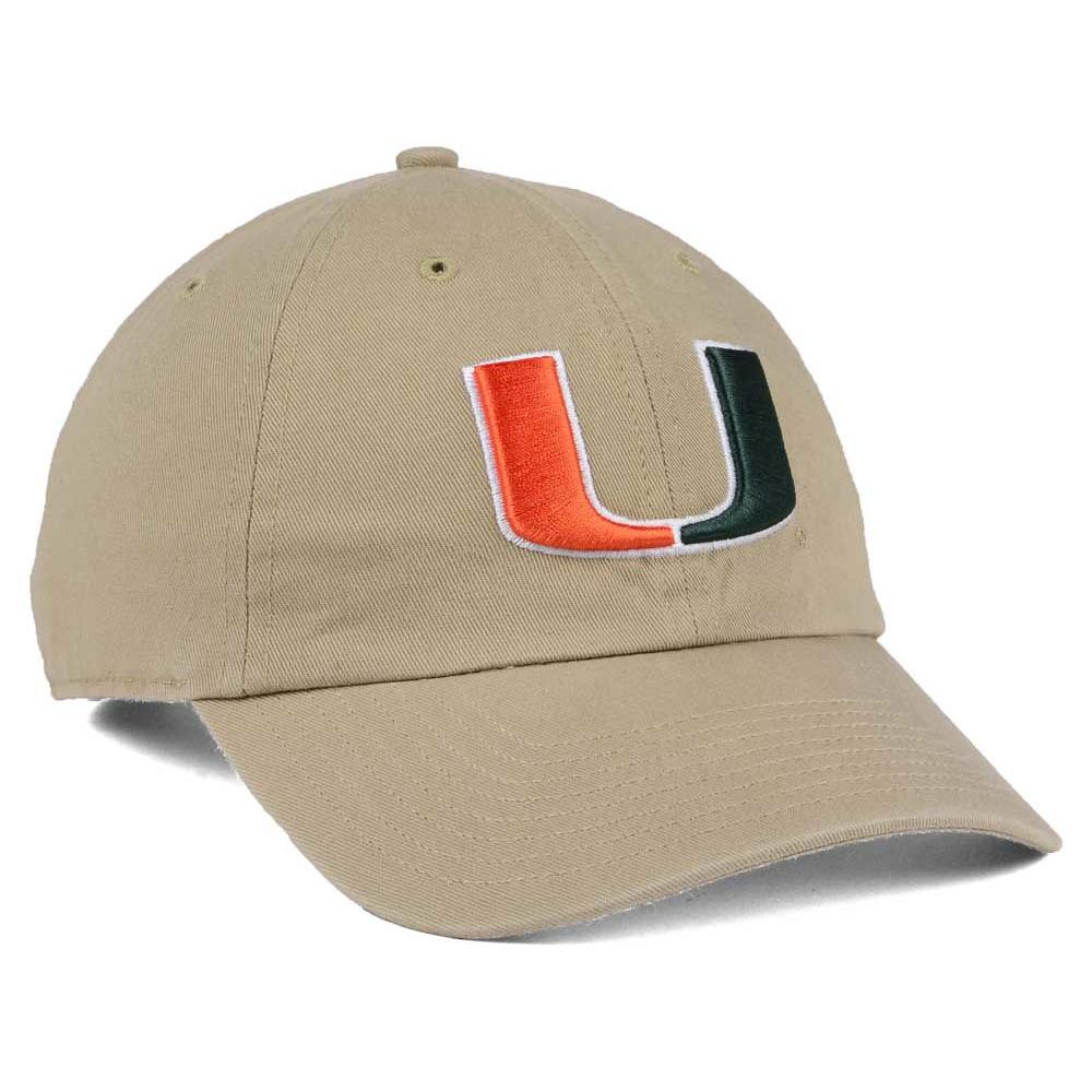 Men's '47 Khaki Miami Hurricanes Vintage Clean Up Adjustable Hat - Image 8