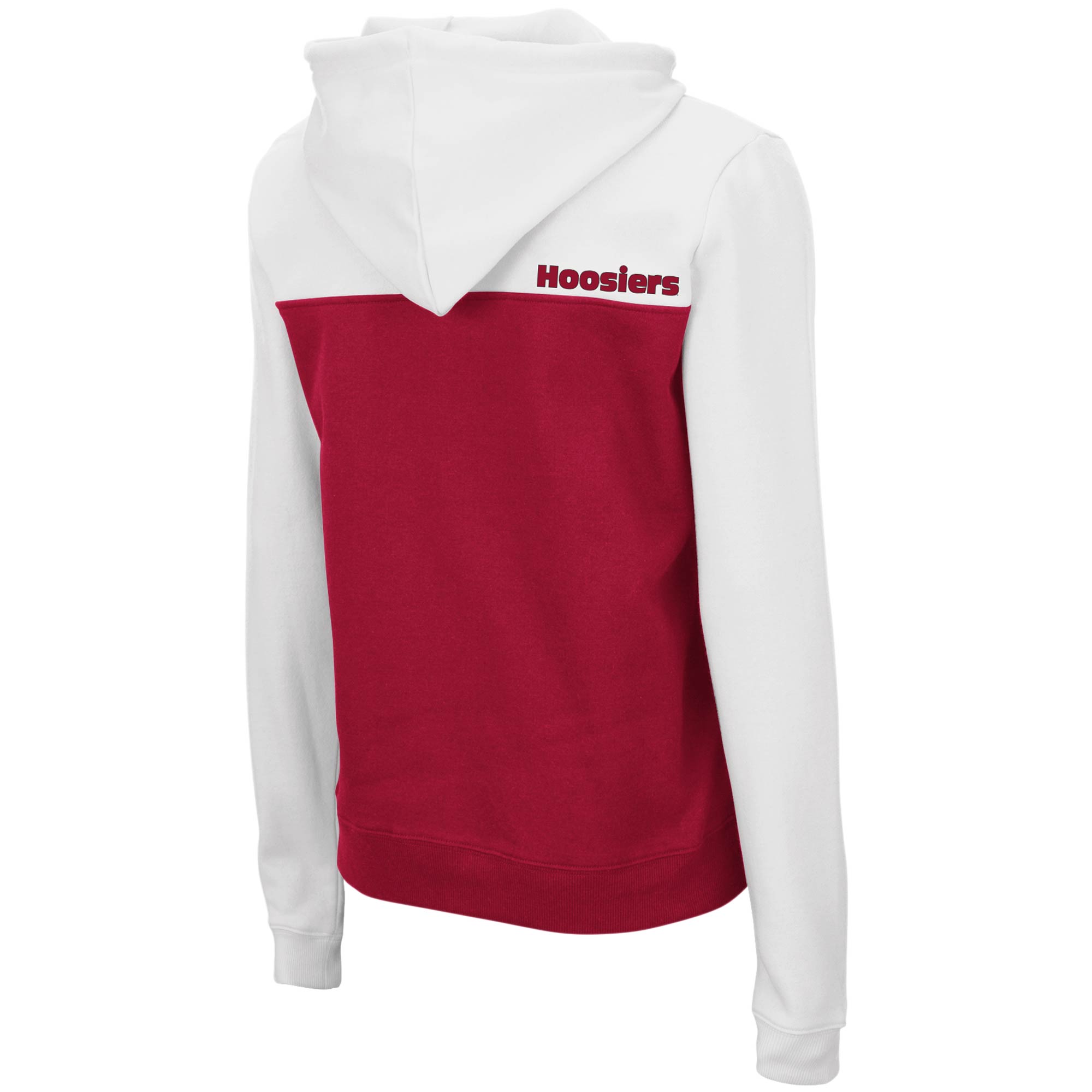 Women's Colosseum White/Crimson Indiana Hoosiers Aidan Lightweight Half-Zip Hoodie - Image 4