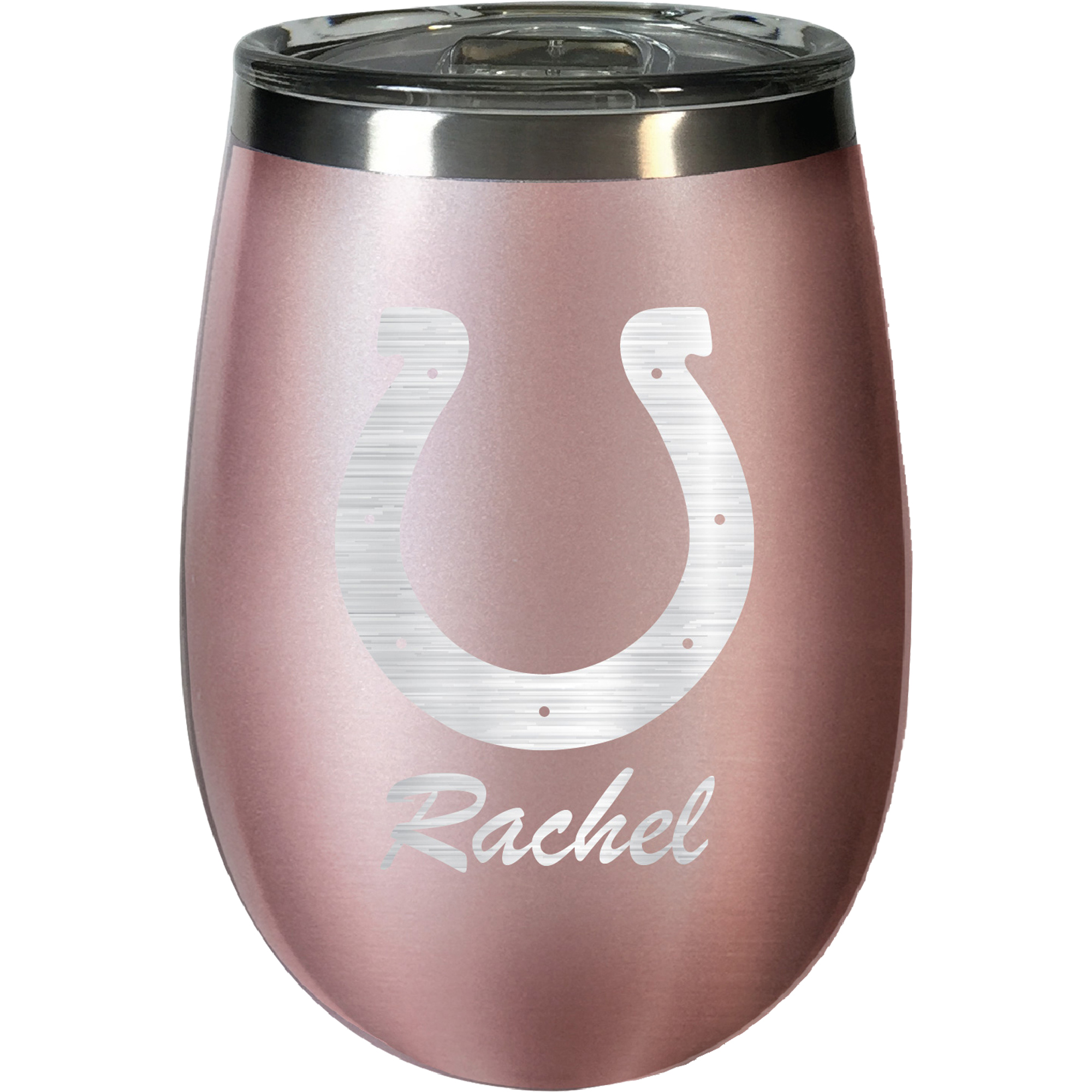 Indianapolis Colts 12oz. Personalized Rose Gold Wine Tumbler
