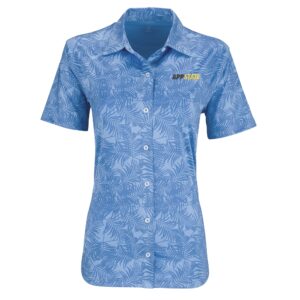 Women's Blue Appalachian State Mountaineers Vansport Pro Maui Button-Up Shirt