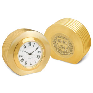 Gold Harvard Crimson Presidential II Desk Clock