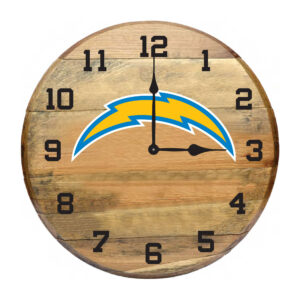 Imperial Los Angeles Chargers Oak Barrel Clock