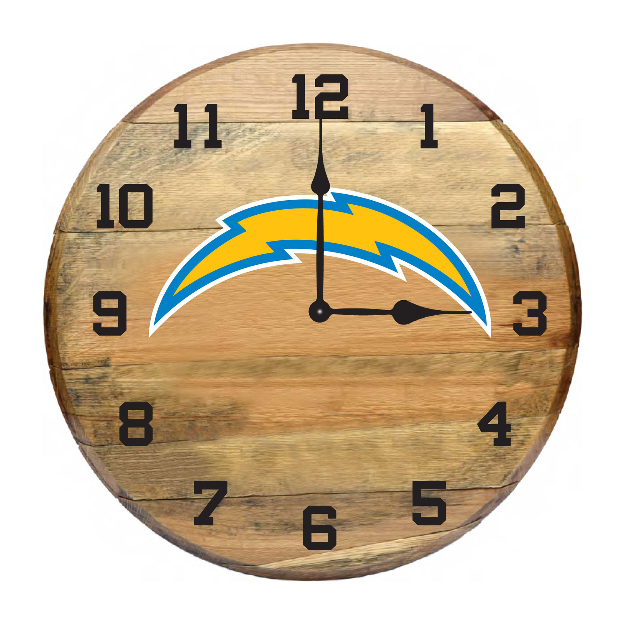 Imperial Los Angeles Chargers Oak Barrel Clock