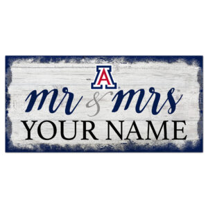Arizona Wildcats 6" x 12" Personalized Mr. & Mrs. Script Sign