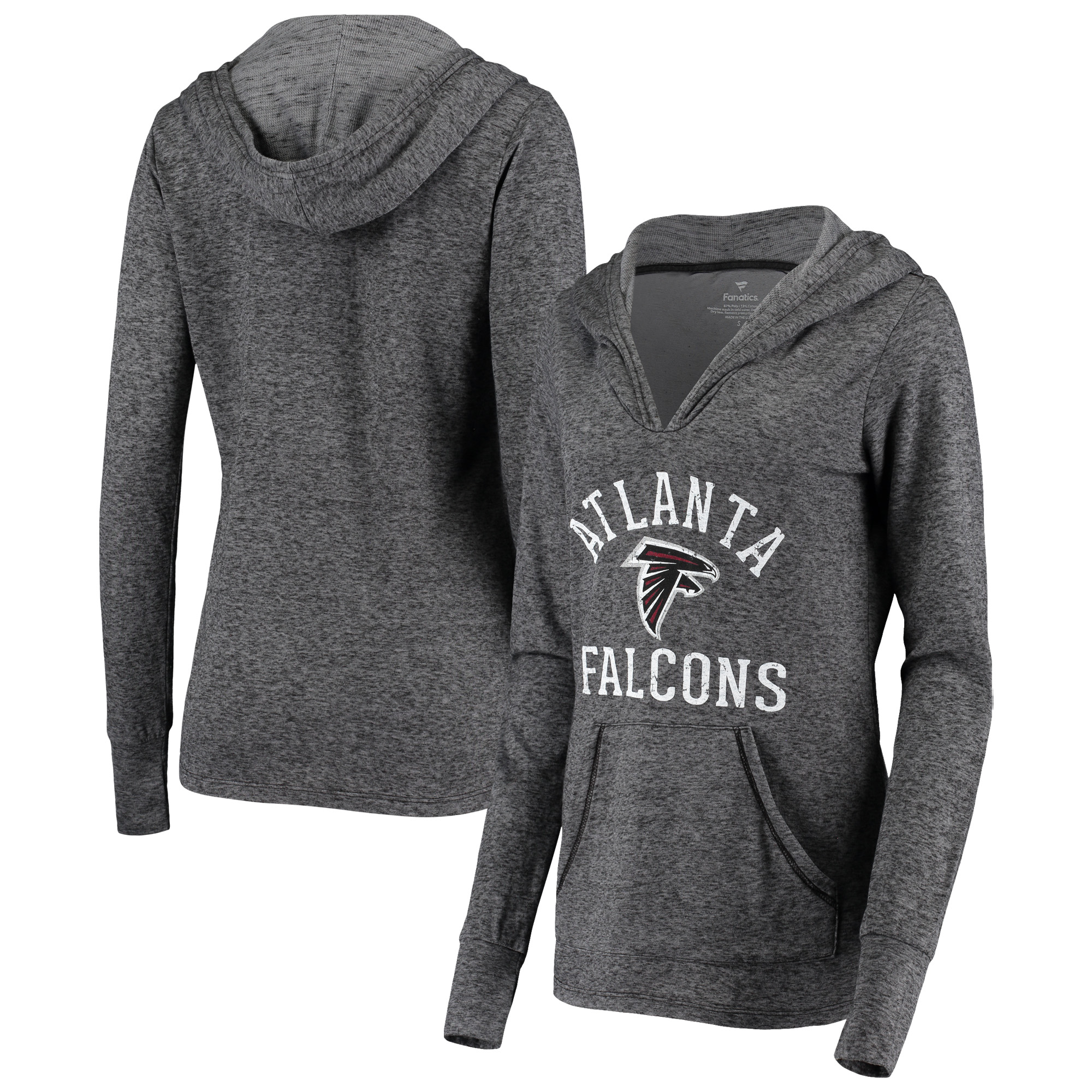 Women's Fanatics Black Atlanta Falcons Doubleface Slub Pullover Hoodie