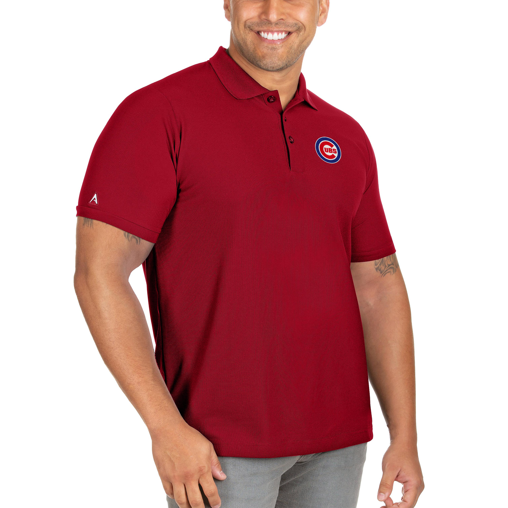 Men's Antigua Red Chicago Cubs Big & Tall Legacy Pique Polo