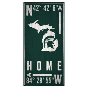 Michigan State Spartans 6'' x 12'' Team Coordinate Sign