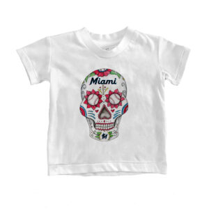 Youth Tiny Turnip White Miami Marlins Sugar Skull T-Shirt