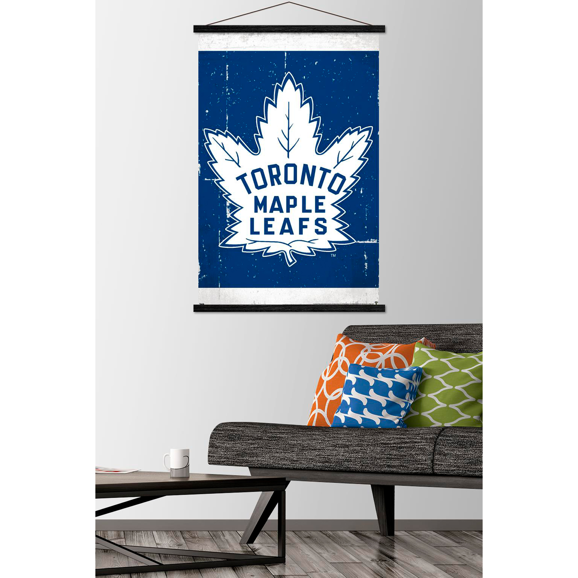 Toronto Maple Leafs 35.75'' x 24.25'' Hanging Framed Logo Poster - Image 8