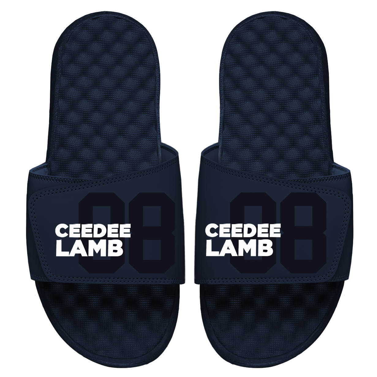 Youth ISlide CeeDee Lamb Navy NFLPA Number Fan Slide Sandals