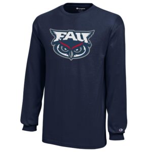 Youth Champion Navy Florida Atlantic Owls Jersey Long Sleeve T-Shirt