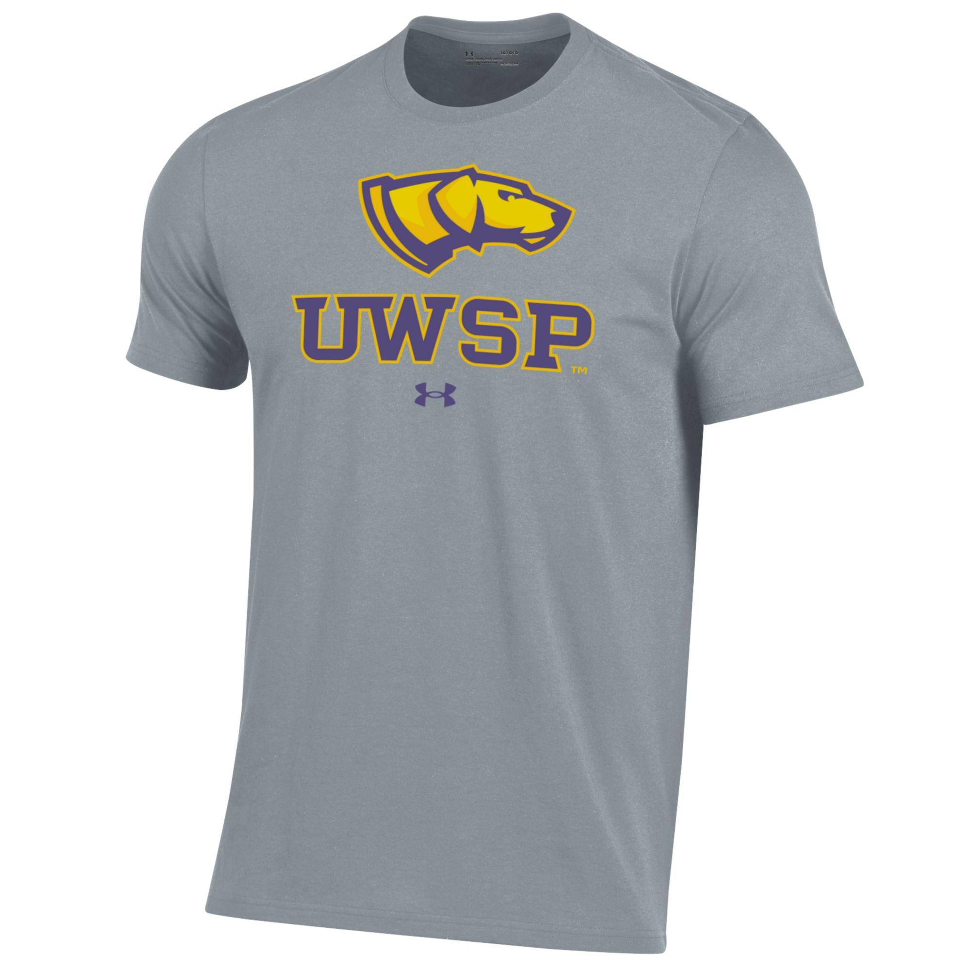 Men's Under Armour Gray Wisconsin-Stevens Point Pointers Performance T-Shirt - Image 3