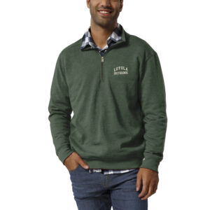 Men's League Collegiate Wear Heathered Green Loyola Greyhounds Heritage Quarter-Zip Pullover Jacket