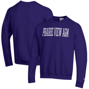 Men's Champion Purple Prairie View A&M Panthers Eco Powerblend Crewneck Pullover Sweatshirt