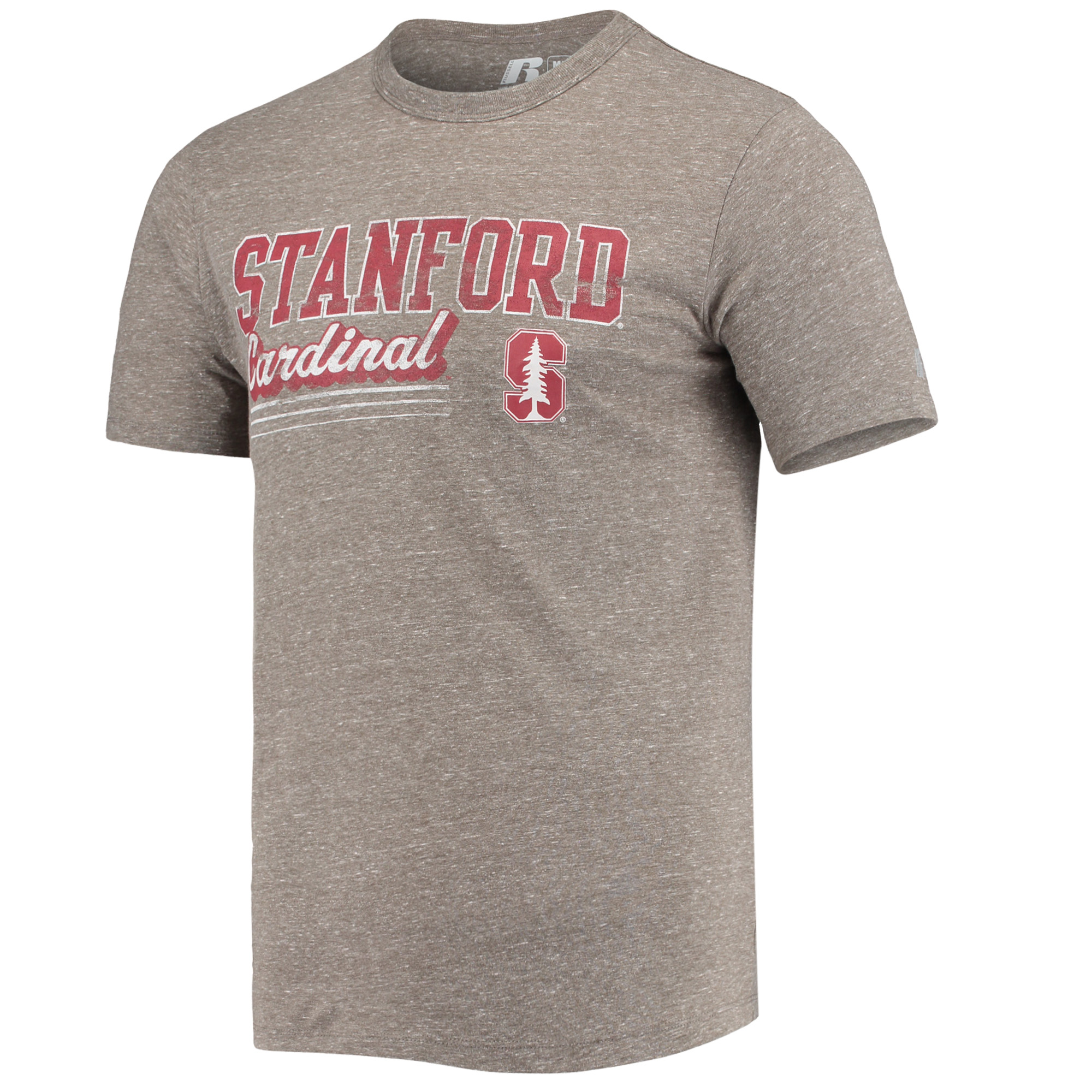 Men's Russell Heathered Charcoal Stanford Cardinal Tri-Blend T-Shirt - Image 6