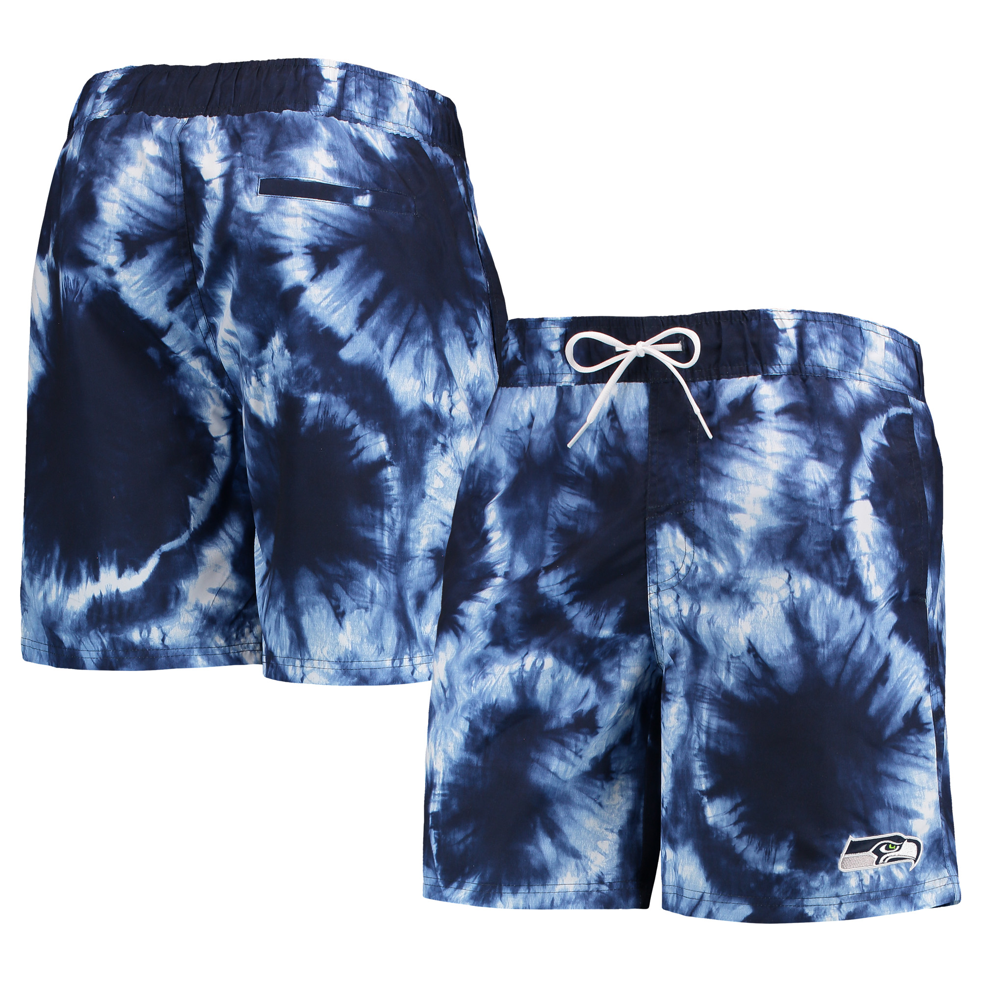 Men's G-III Sports by Carl Banks College Navy Seattle Seahawks Splash Volley Swim Shorts - Image 2