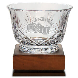Ohio Northern Polar Bears Medium Handcut Crystal Footed Revere Bowl