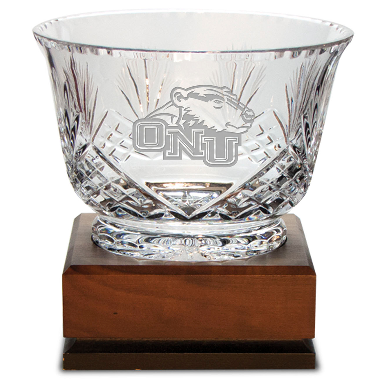 Ohio Northern Polar Bears Medium Handcut Crystal Footed Revere Bowl