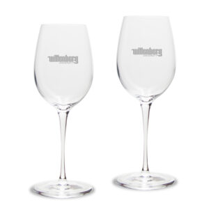 Wittenberg University Tigers 12oz. 2-Piece Luigi Bormioli Titanium White Wine Glass Set