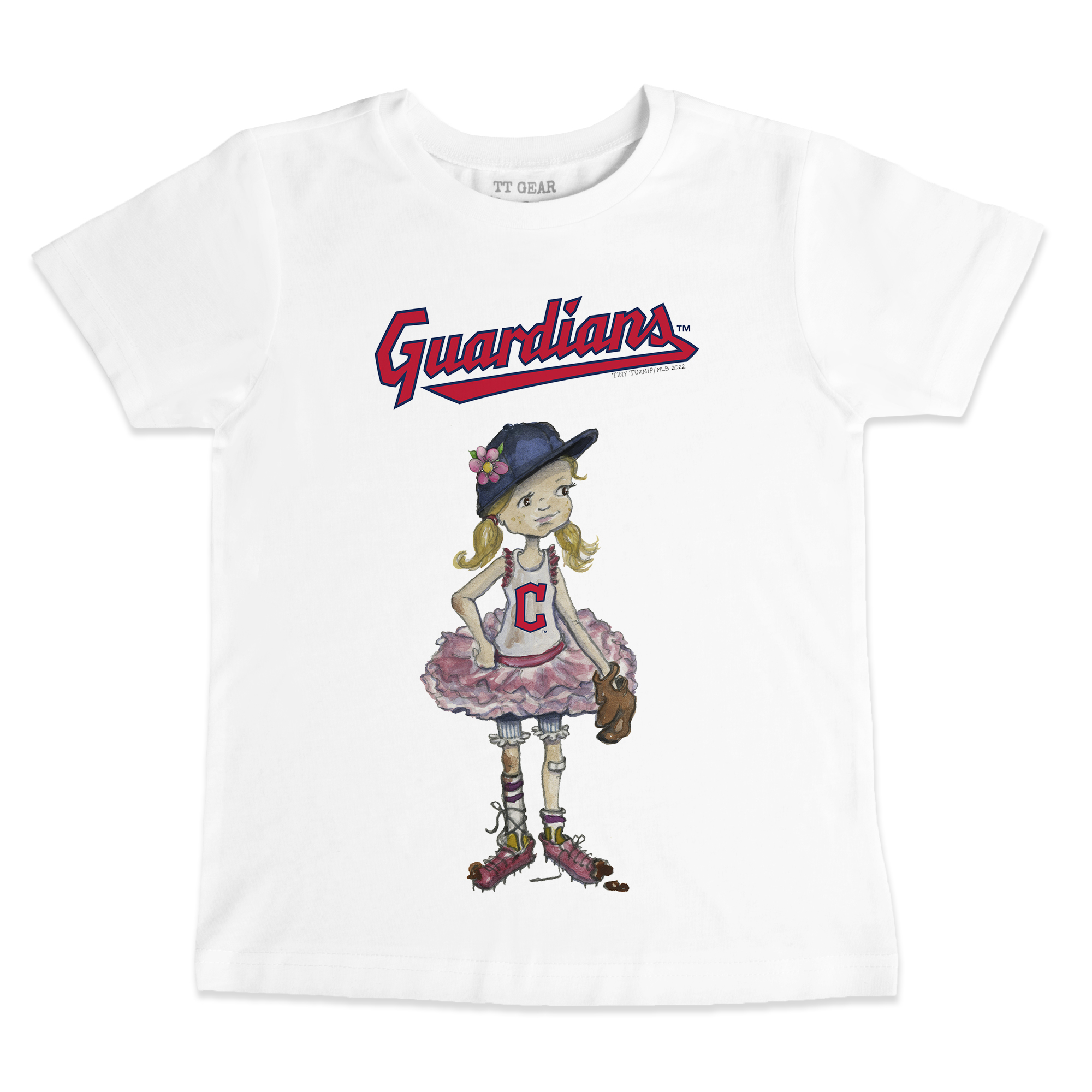 Youth Tiny Turnip White Cleveland Guardians Baseball Babes T-Shirt