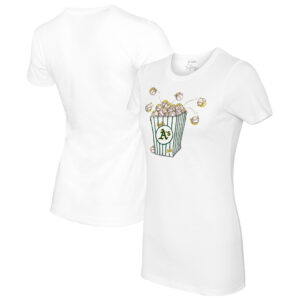 Women's Tiny Turnip White Athletics Popcorn T-Shirt