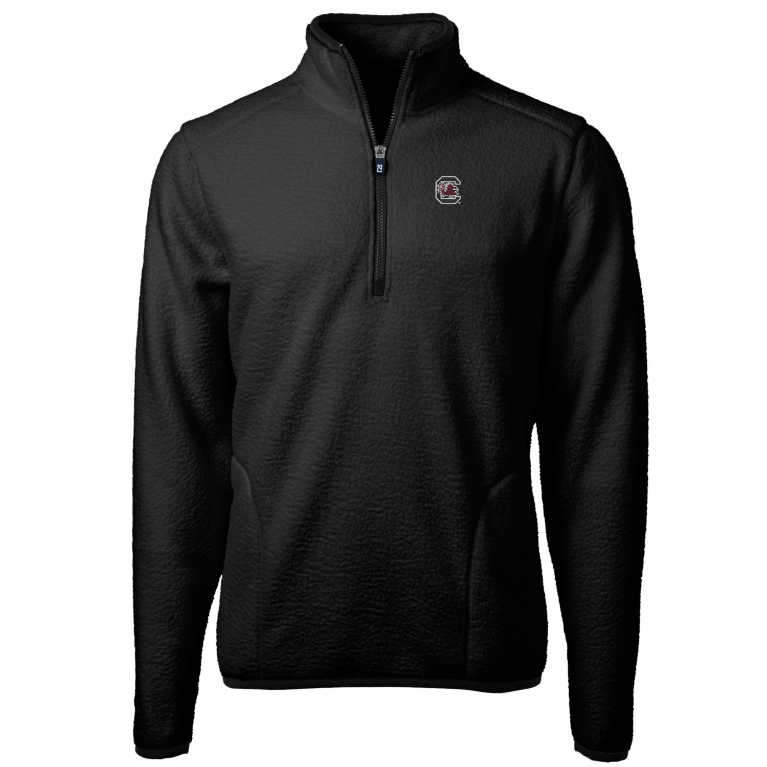 Men's Cutter & Buck Black South Carolina Gamecocks Big & Tall Cascade Eco Sherpa Fleece Quarter-Zip Jacket - Image 3