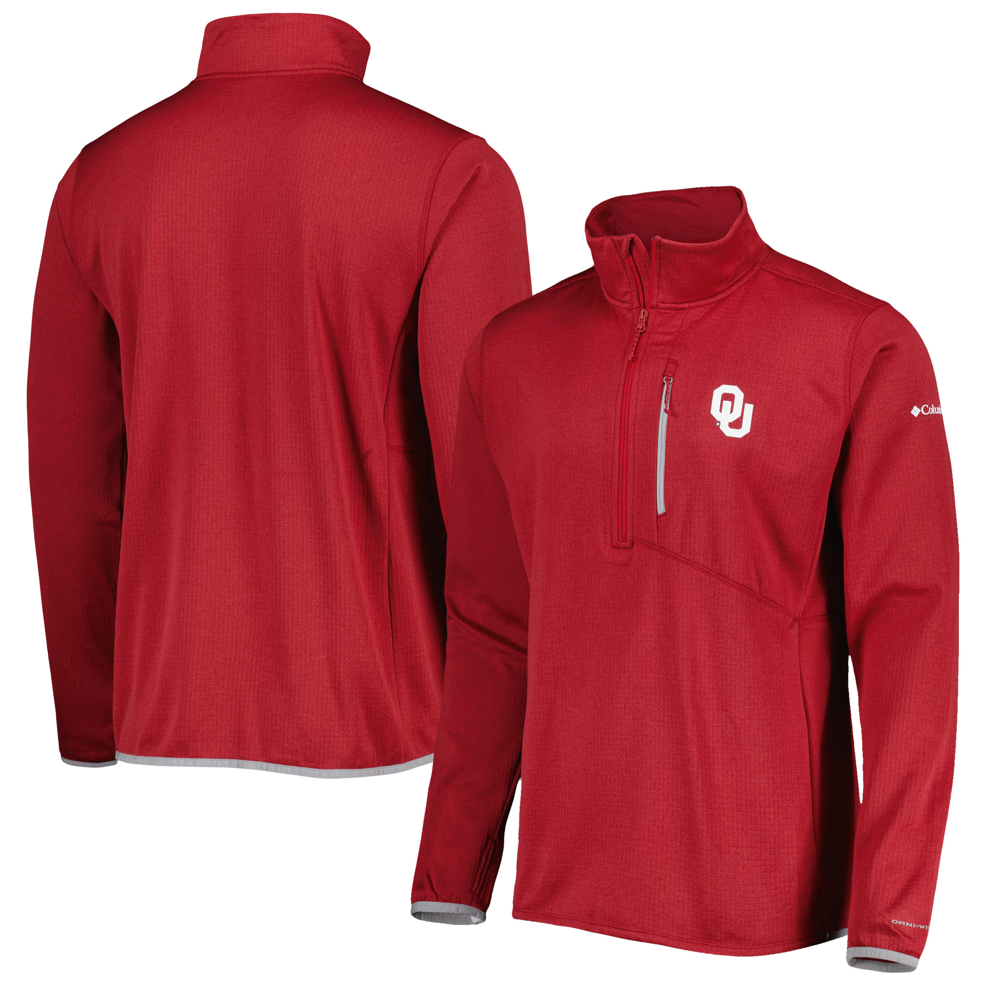 Men's Columbia Crimson Oklahoma Sooners Park View Omni-Wick Half-Zip Top - Image 2