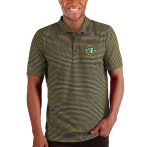 Men's Antigua Heathered Black XULA Gold Esteem Polo