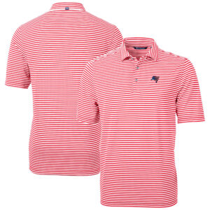Men's Cutter & Buck Red Tampa Bay Buccaneers Big & Tall Team Virtue Eco Pique Stripe Recycled Polo