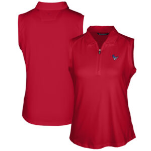 Women's Cutter & Buck Red Houston Texans Americana Logo Forge DryTec Stretch Sleeveless Polo